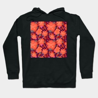 Hibiscus Flower Pattern Orange and Purple Hoodie